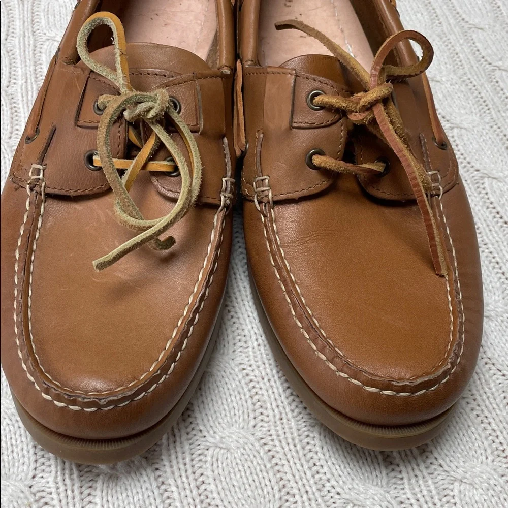 Mens Eagle Mountain 12D Brown Leather Boat Deck Shoes nautical like new